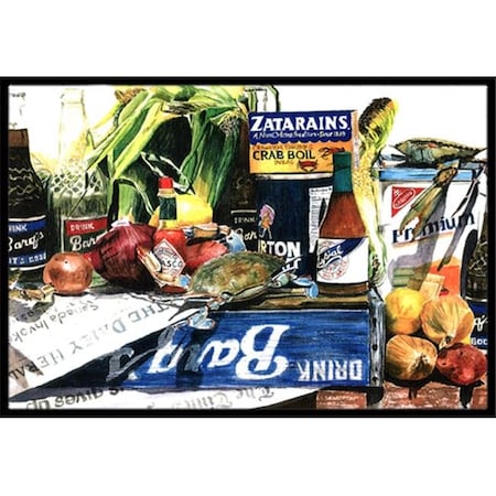 Carolines Treasures Carolines Treasures 1008JMAT 24 x 36 in. Crab in the Middle Indoor Or Outdoor Mat 1008JMAT